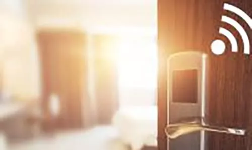 Door handle with wifi symbol 